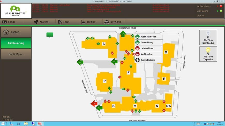 St. Joseph-Stift hospital in Dresden relies on networked solution that secures the building envelope, but also much more